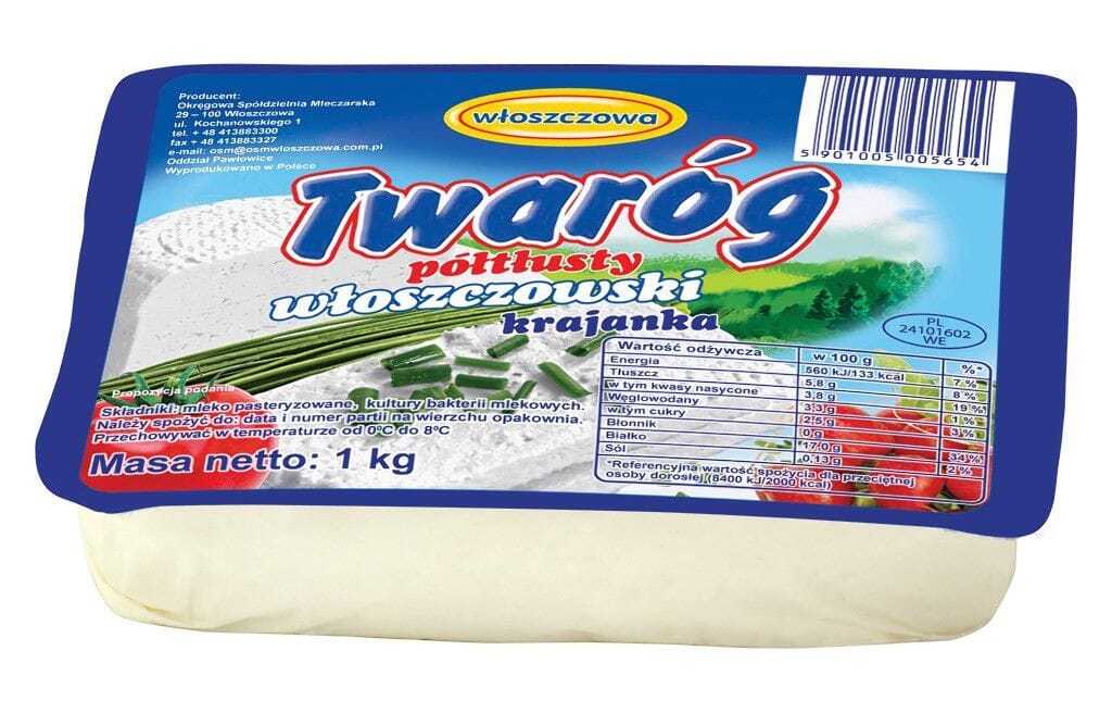 semi fat cottage cheese wloszczowa 1kg